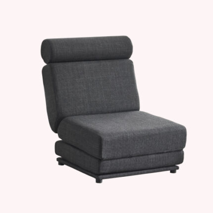 Foldable Single Sofa Bed with Pillow - Portable Leisure Sofa Chair, Easy to Store, Made of Breathable Wearable Linen, Dark Grey