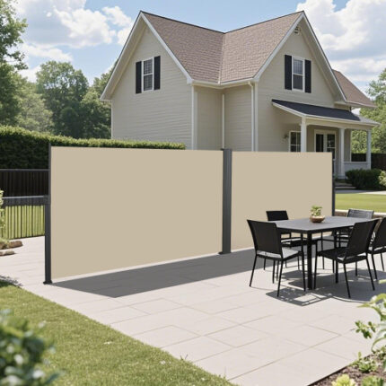 Must - Have Beige Balcony Retractable Awning - 276" x 71", Waterproof, UV - Resistant, Privacy Screen Divider
