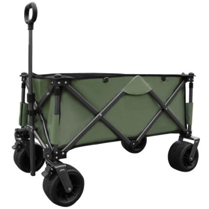 Heavy-Duty Green Utility Trolley: Custom Color, Foldable Build for Camping, Beach, Picnic & Garden Work