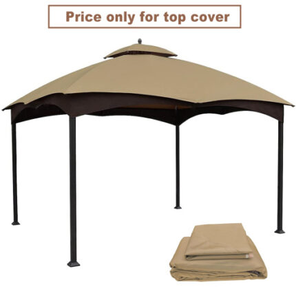 Lowe's Allen Roth 10X12 Heavy Duty Gazebo Replacement Canopy - Beige, Ventilated Top (Frame Not Included)