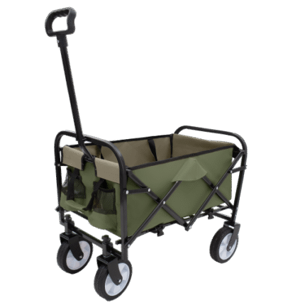Brown Minimeetall Collapsible Beach Wagon - Strapping System, 225lbs Weight Limit, Multi-Use for Shopping, Sports & Fishing