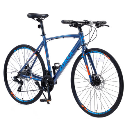 24-Speed Hybrid Bike | 700C Wheels, Disc Brakes - Unisex City Commuter for Men & Women
