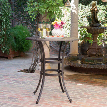 Outdoor Cast Aluminium Bar Table - Durable Rust-Proof Construction with Sleek Modern Design, Perfect for Patio, Poolside & Garden Entertainment