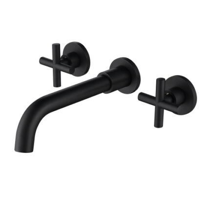 Luxury Wall-Mounted Bathroom Sink Faucet – Solid Brass, Drip-Free & 7-Layer Anti-Corrosion Finish