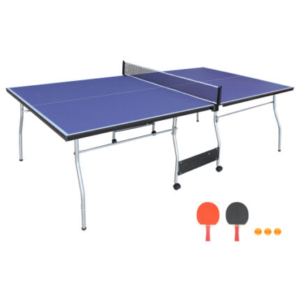 All-Inclusive 8ft Table Tennis Table – Mid-Size, Portable & Foldable, with Net, Paddles & Balls – Indoor Fun