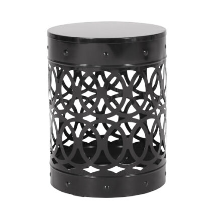 Outdoor Metal End Table - Large Rust-Proof Iron Construction with Weather-Resistant Finish, Durable for Patio, Poolside & Garden Decor